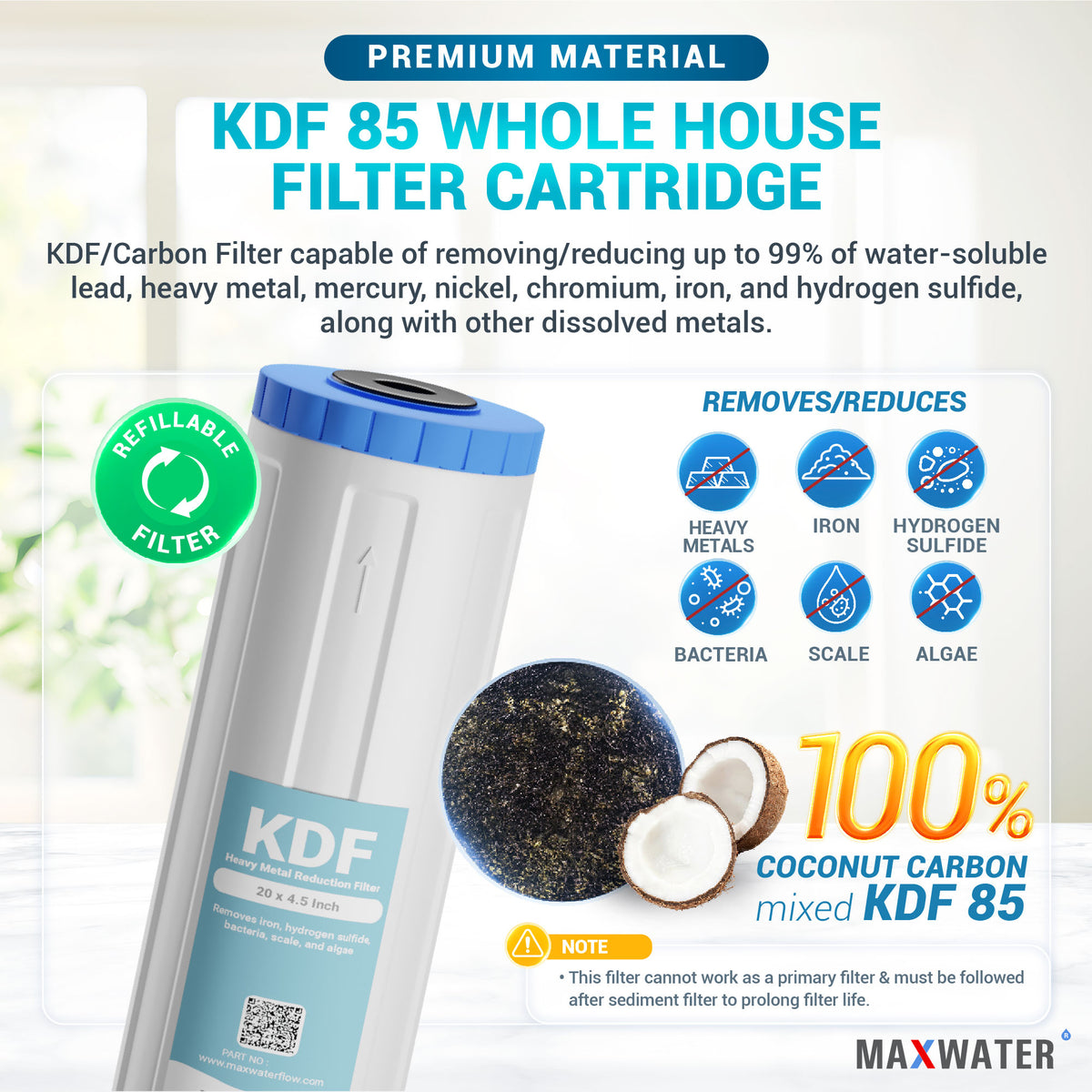 metal water filter kdf85