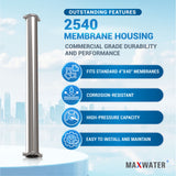 An elongated 2.5-inch x 40-inch housing unit for RO membranes, integral in the filtration and treatment of water systems
