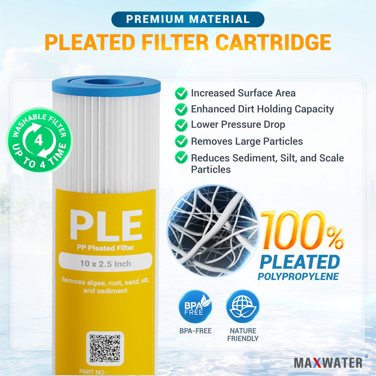 pleated water filters